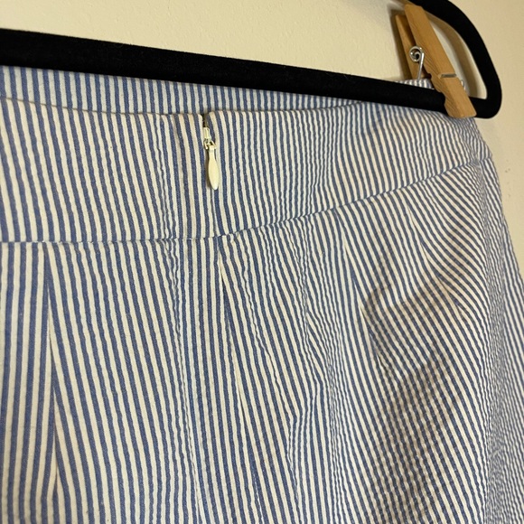 Talbots Blue White Striped Cotton Blend Skirt Sz 8 | Casual Beach Business - Picture 4 of 7